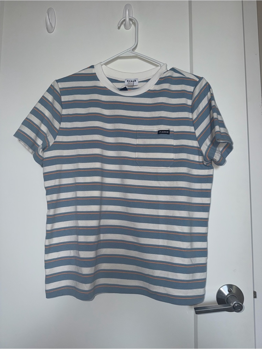 NWT Parke x Target Blue & White Striped Pocket Tee